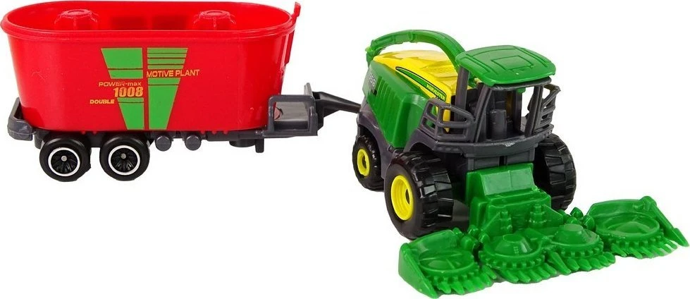 Lean Toys Žaislinis kombainas su priekaba LeanToys