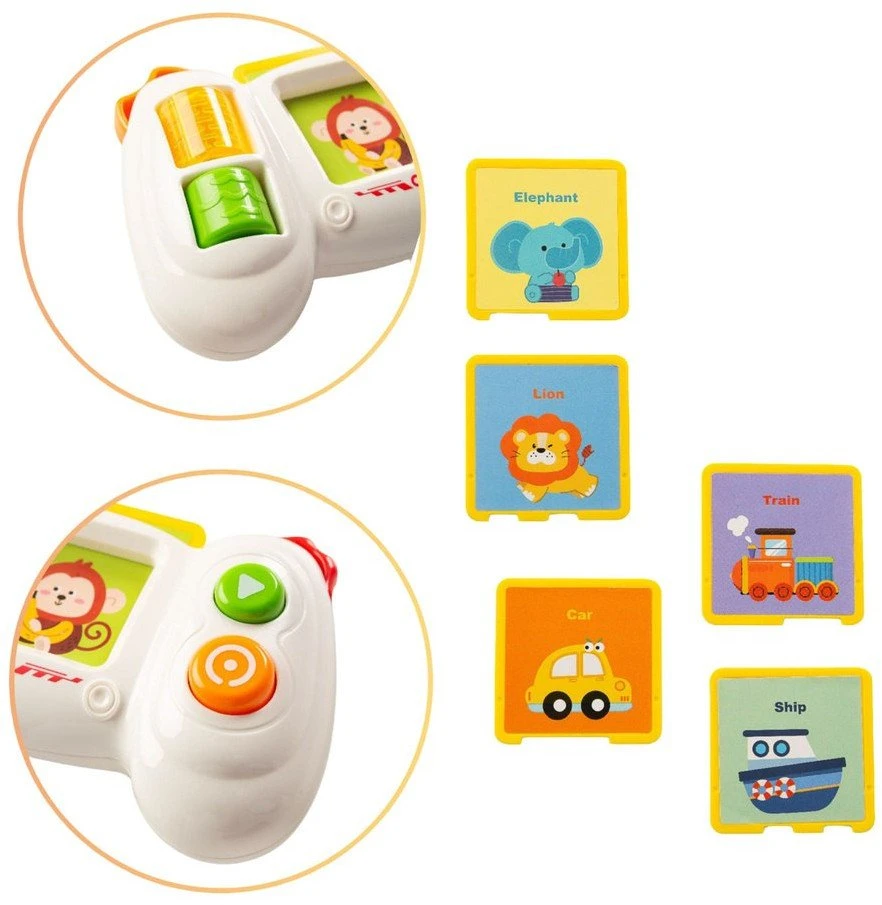 Lean Toys Interaktyvi edukacinė vaikų konsolė su kortelėmis ir šviesos efektais