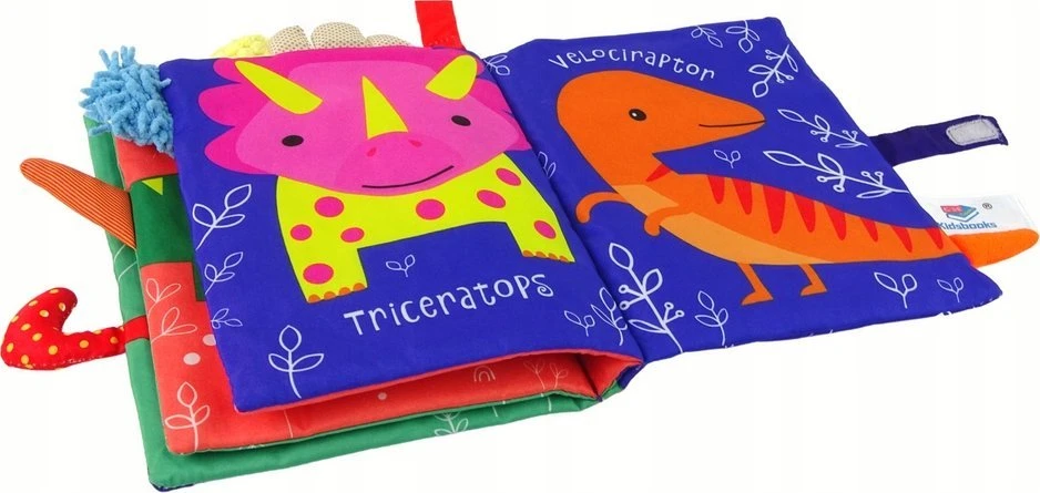 Książeczka Minkšta edukacinė knygelė su dinozaurais, 19x21 cm