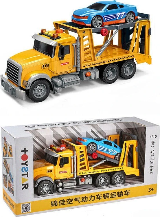 Lean Toys Vilkties sunkvežimis su sportiniu automobiliu 2in1