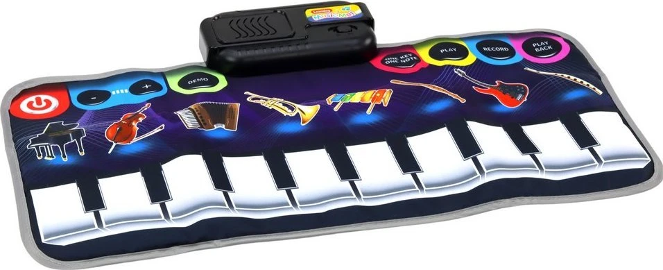 Lean Toys Muzikinis kilimėlis su pianinu ir instrumentais, 60x30 cm