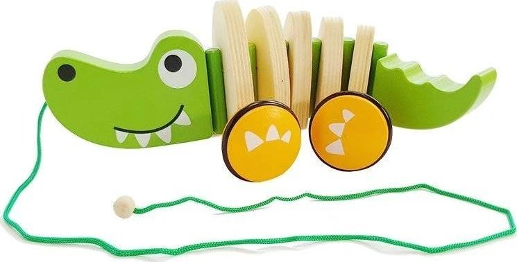 Lean Toys Medinis krokodilas su virve, 18 cm.