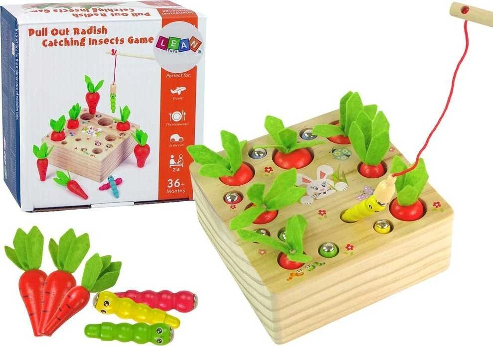 Lean Toys Medinis vaikų žaidimas su morkomis ir sliekais