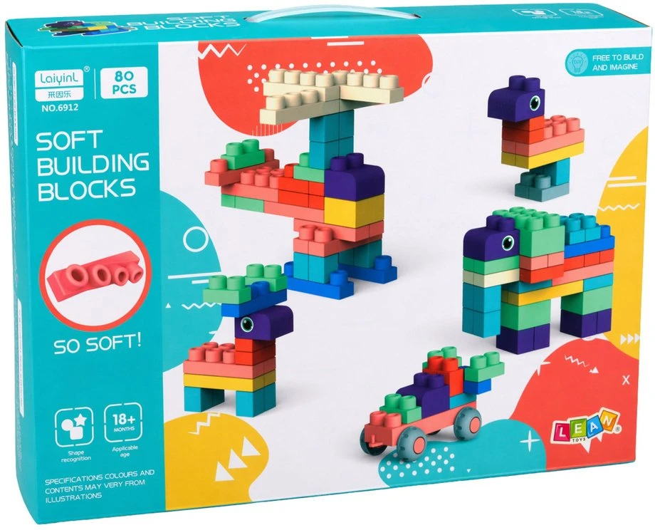 Lean Toys kaladėlės spalvotos 80 vnt.