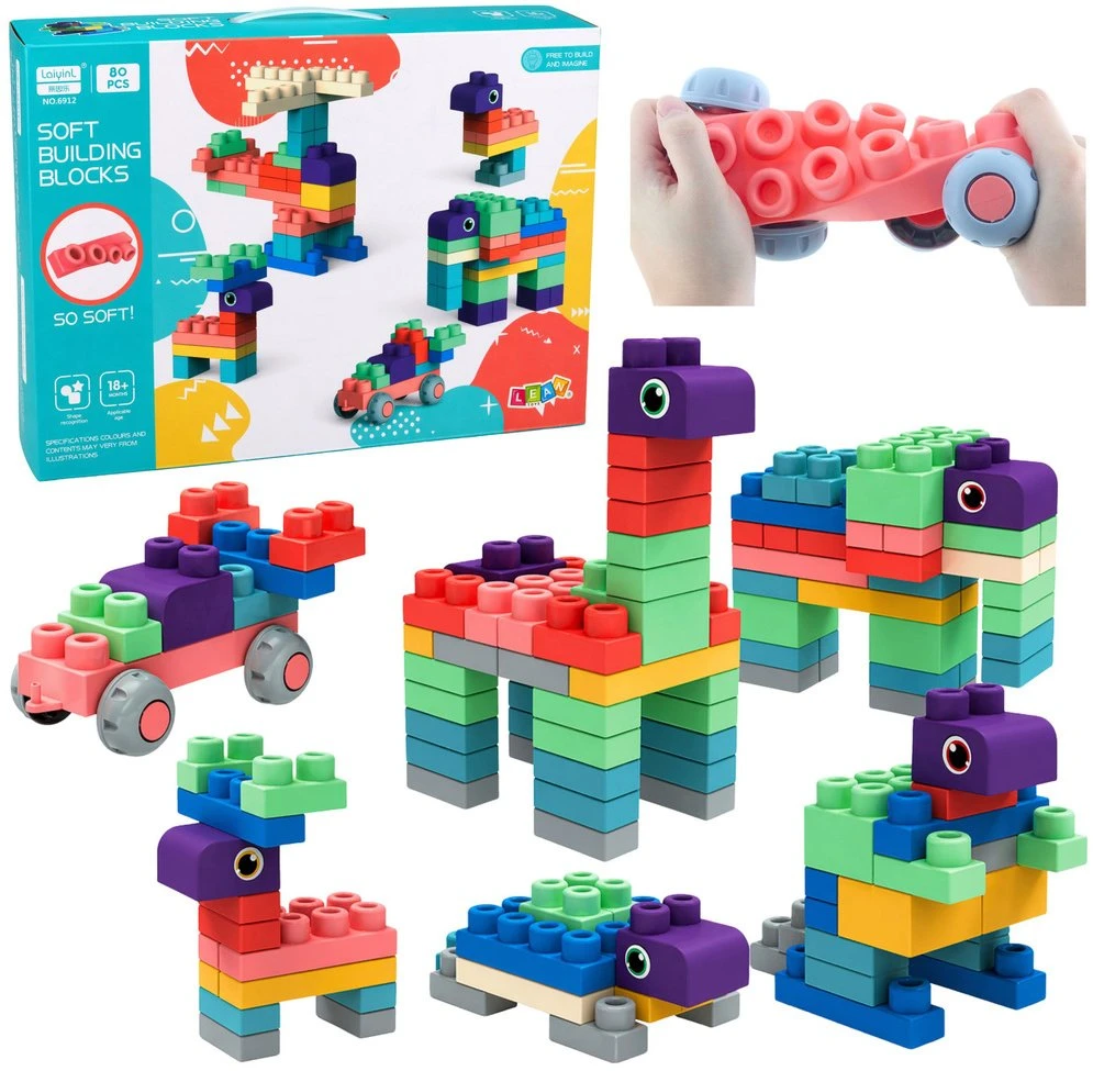 Lean Toys kaladėlės spalvotos 80 vnt.
