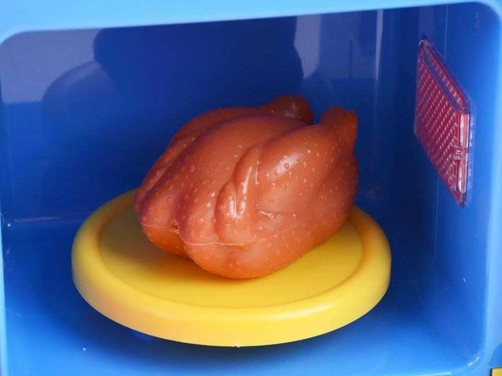 Lean Toys Žaislinė mikrobangų krosnelė su priedais vaikams nuo 3 metų
