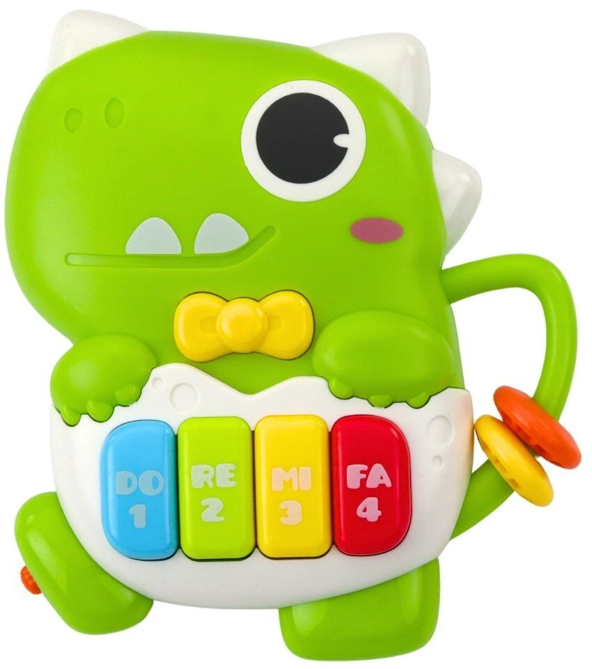 Lean Toys Žalias Dinozauras Mini Pianinas su Šviesos ir Garso Efektais