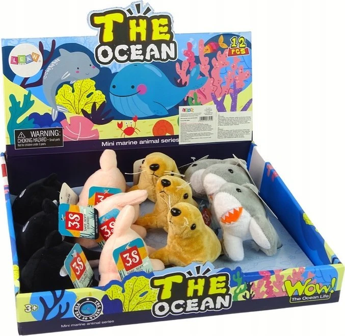 Maži pliušiniai jūros gyvūnai Lean Toys, 4 modeliai