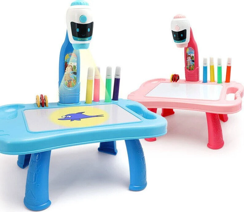 Lean Toys Mini Projektorius Piešimo Robotas 2in1 Rožinis
