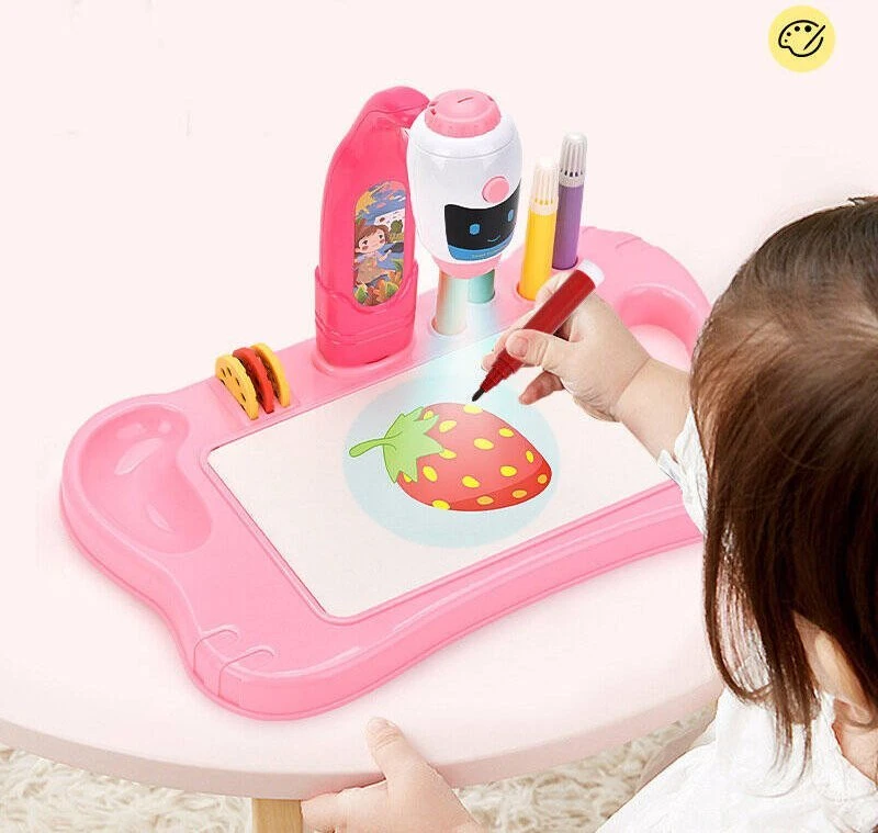 Lean Toys Mini Projektorius Piešimo Robotas 2in1 Rožinis