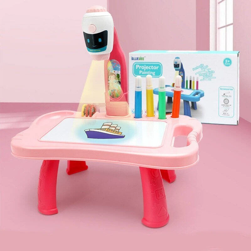 Lean Toys Mini Projektorius Piešimo Robotas 2in1 Rožinis