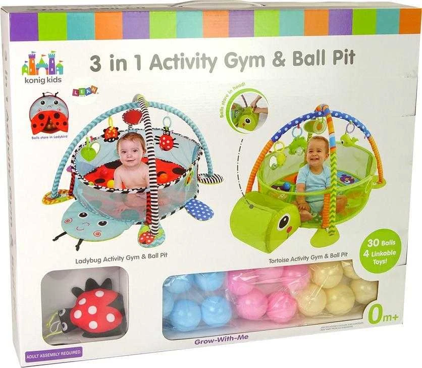 Lean Toys Žaidimų kilimėlis Konig Kids su baseinu ir kamuoliukais