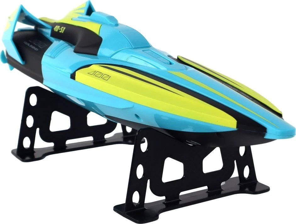 Lean Toys Turkio ir geltonos spalvos RC valdomas vandens laivas