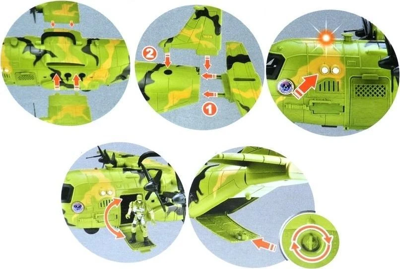 Lean Toys LeanToys Didysis karinis lėktuvas su figūrėlėmis 64 cm