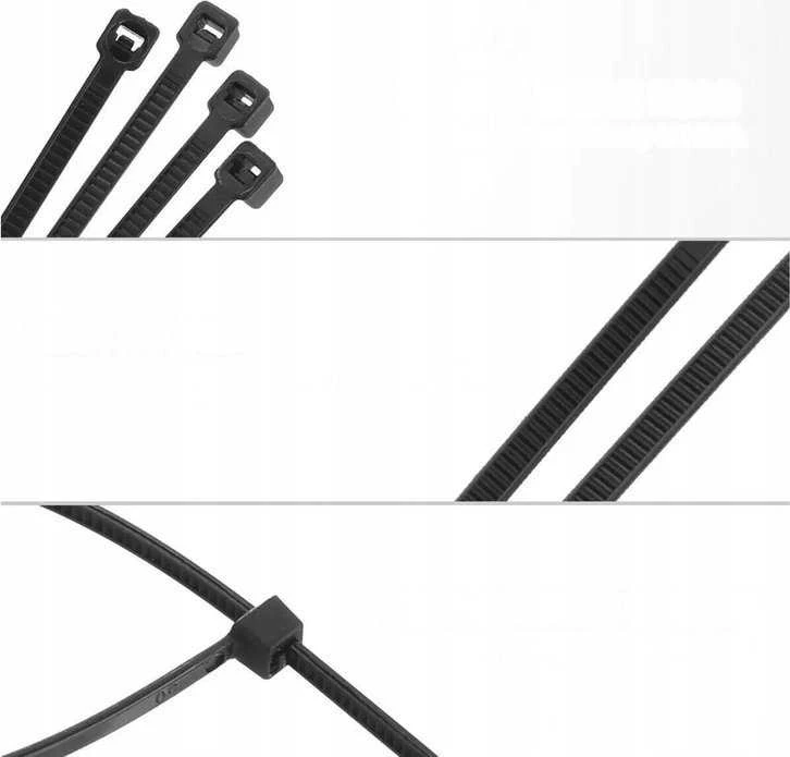 Lean Juodosios nailoninės užveržimo juostos, 100 vnt., 3,6x250 mm