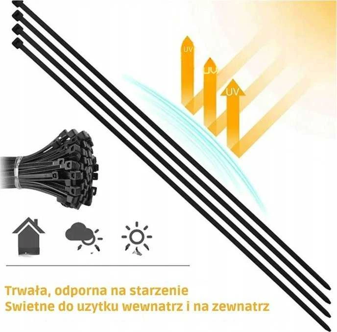 Lean Juodosios nailoninės užveržimo juostos, 100 vnt., 3,6x250 mm