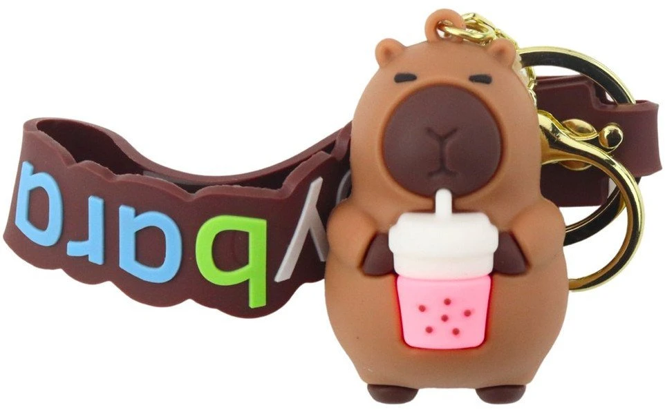 Lean Toys Raktų pakabukas kapibara su puodeliu
