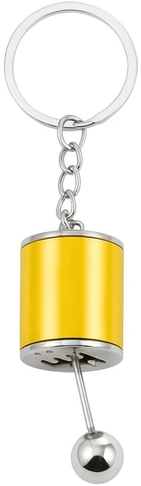 Lean Toys Auksinis metalinis pavarų dėžės formos raktų pakabukas