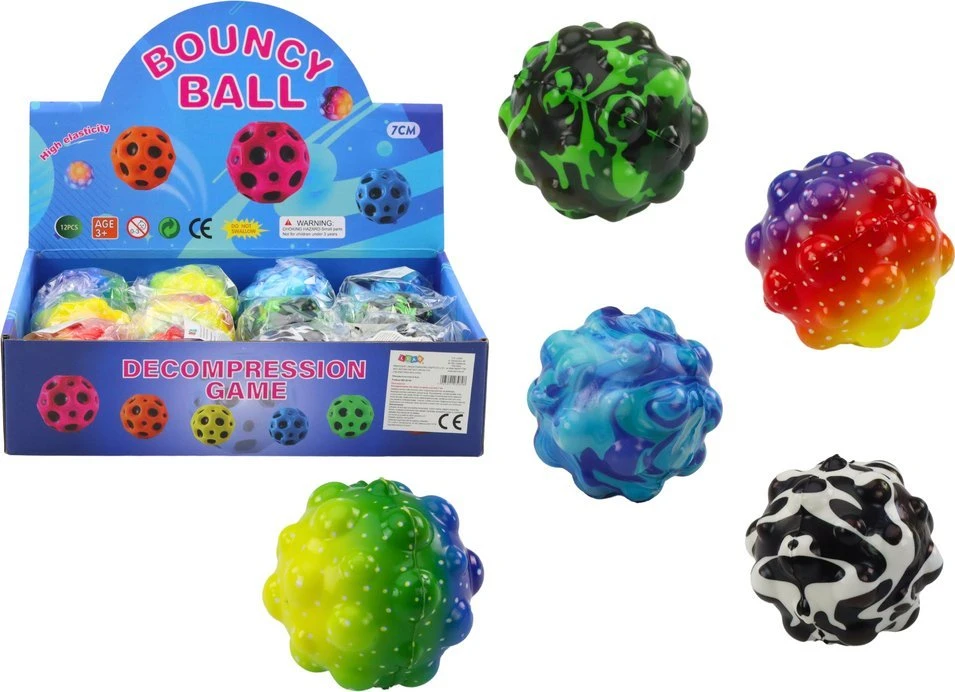 Lean Toys Spalvotas sensorinis žaislinis kamuoliukas 6,5 cm