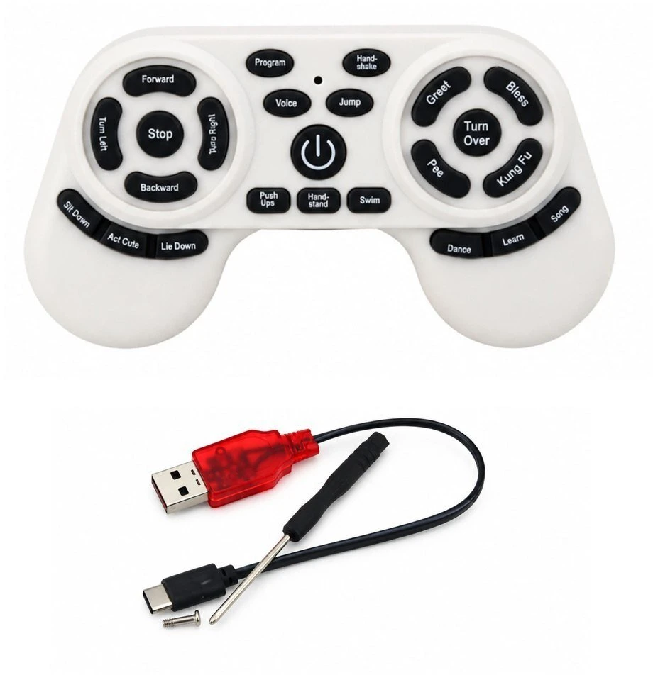 Lean Toys Nuotoliniu būdu valdomas robotas šuo, programuojamas, su Bluetooth, sidabrinis, 31 × 16,5 × 23,5 cm