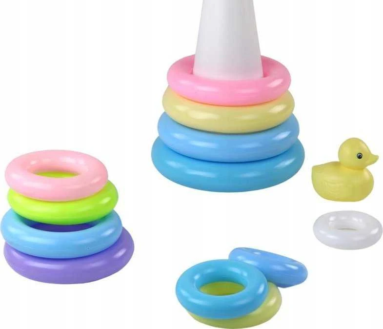 KNYGA Piramidka Žaislinė piramidė su žiedais Lean Toys 39x17,5 cm