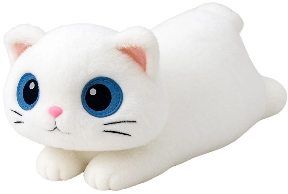 Lean Toys Pliušinis katinas su mėlynomis akimis, 45 cm