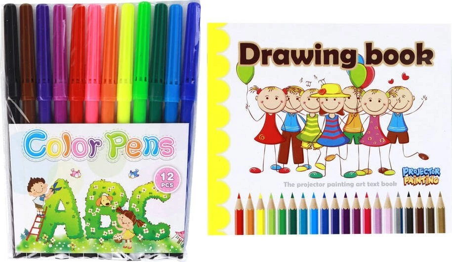 Lean Toys Vienaragio Piešimo Projektorius su Žymekliais ir Įdėklais