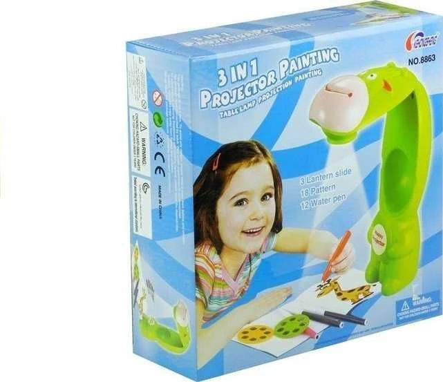 Lean Toys „LeanToys“ projektorius „Žirafa“ projektorius + užrašų knygelė + vandens žymekliai