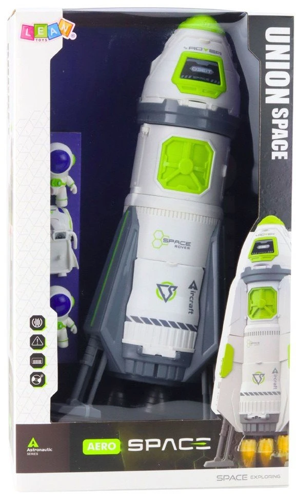Lean Toys Kosminis laivas su astronautų figūrėlėmis ir šviesos bei garso efektais