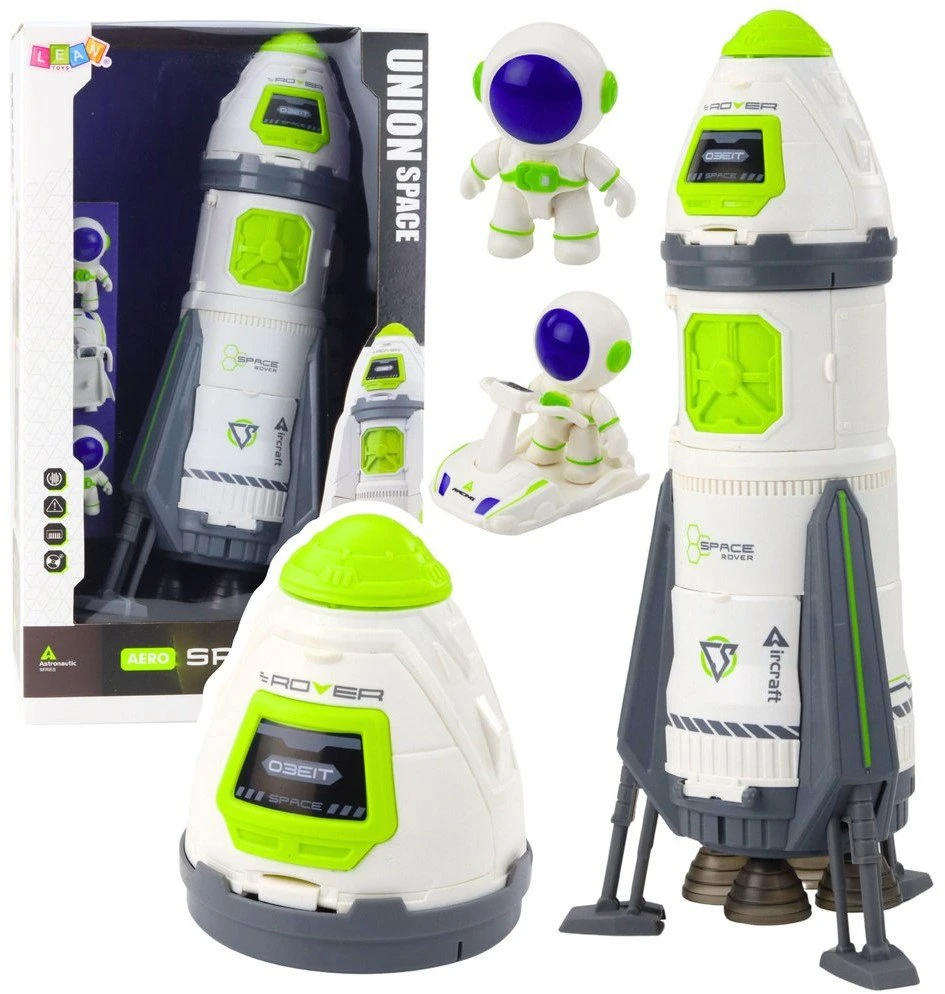 Lean Toys Kosminis laivas su astronautų figūrėlėmis ir šviesos bei garso efektais