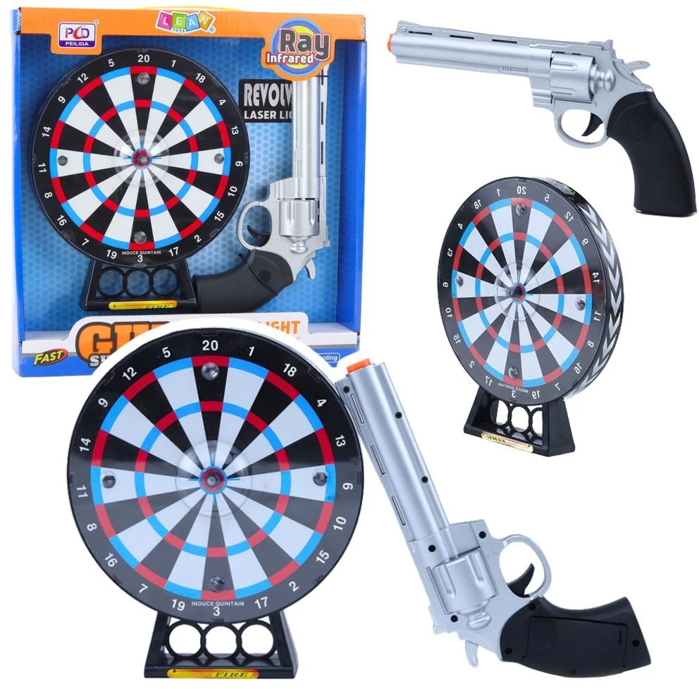 Lean Toys Lazerinis revolveris su taikiniu vaikams, 30 m
