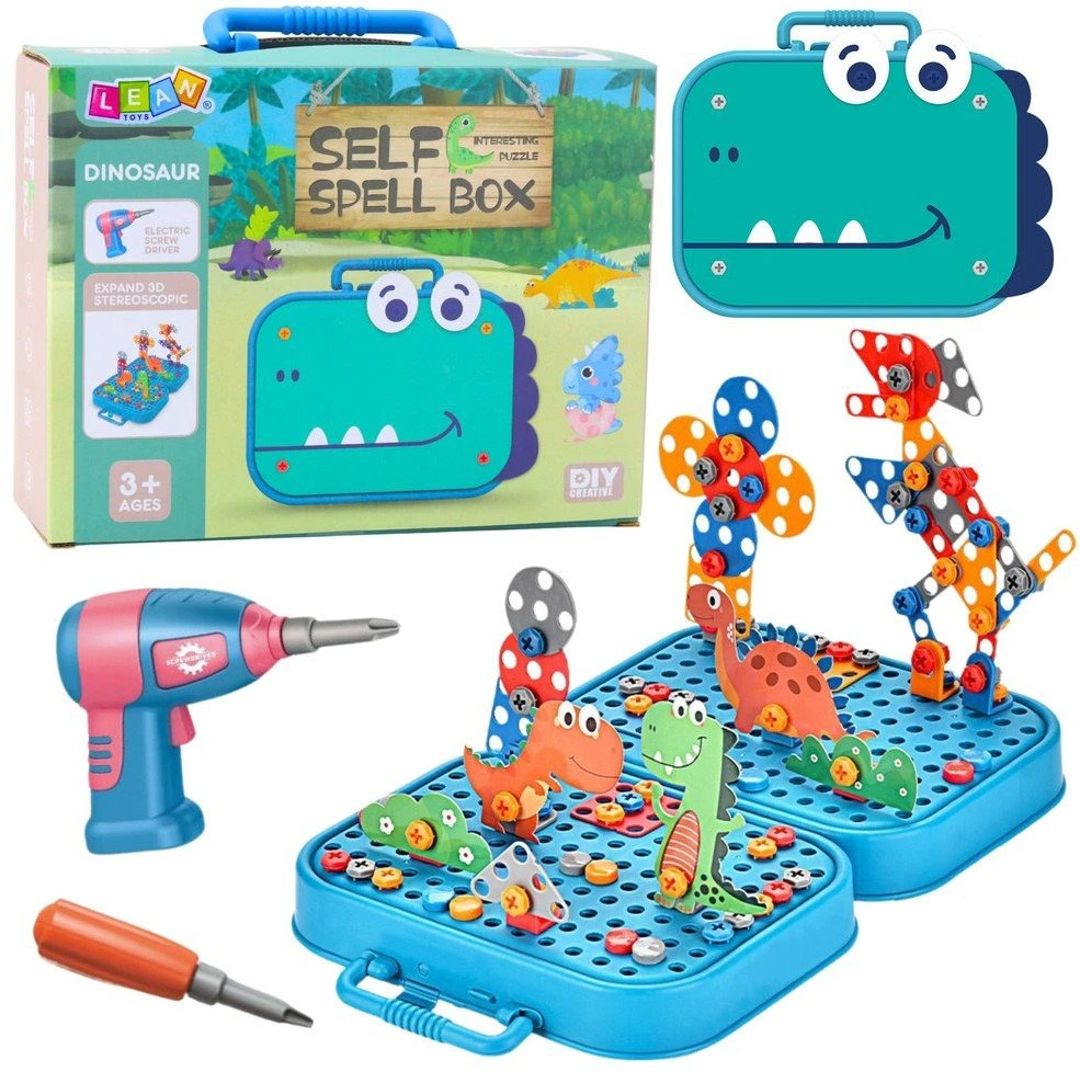 Lean Toys Dinozaurų konstravimo rinkinys su atsuktuvu, 228 dalys