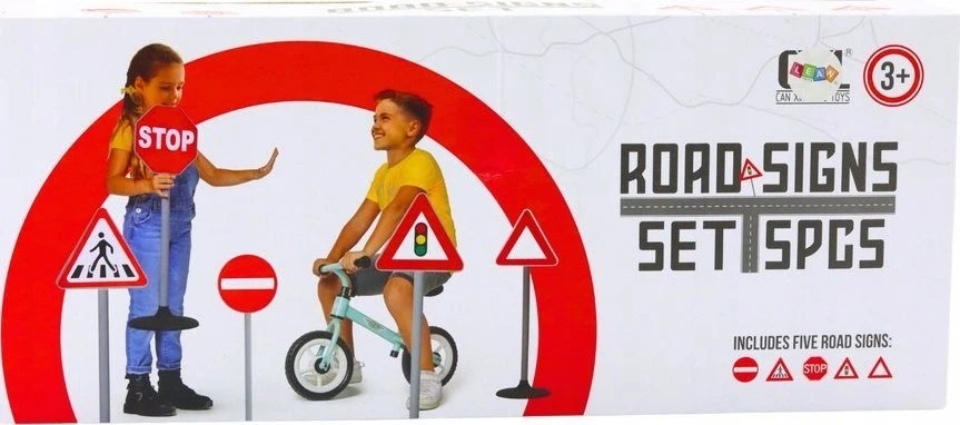 Lean Toys Mokomieji kelio ženklai, 5 vnt., 70 cm
