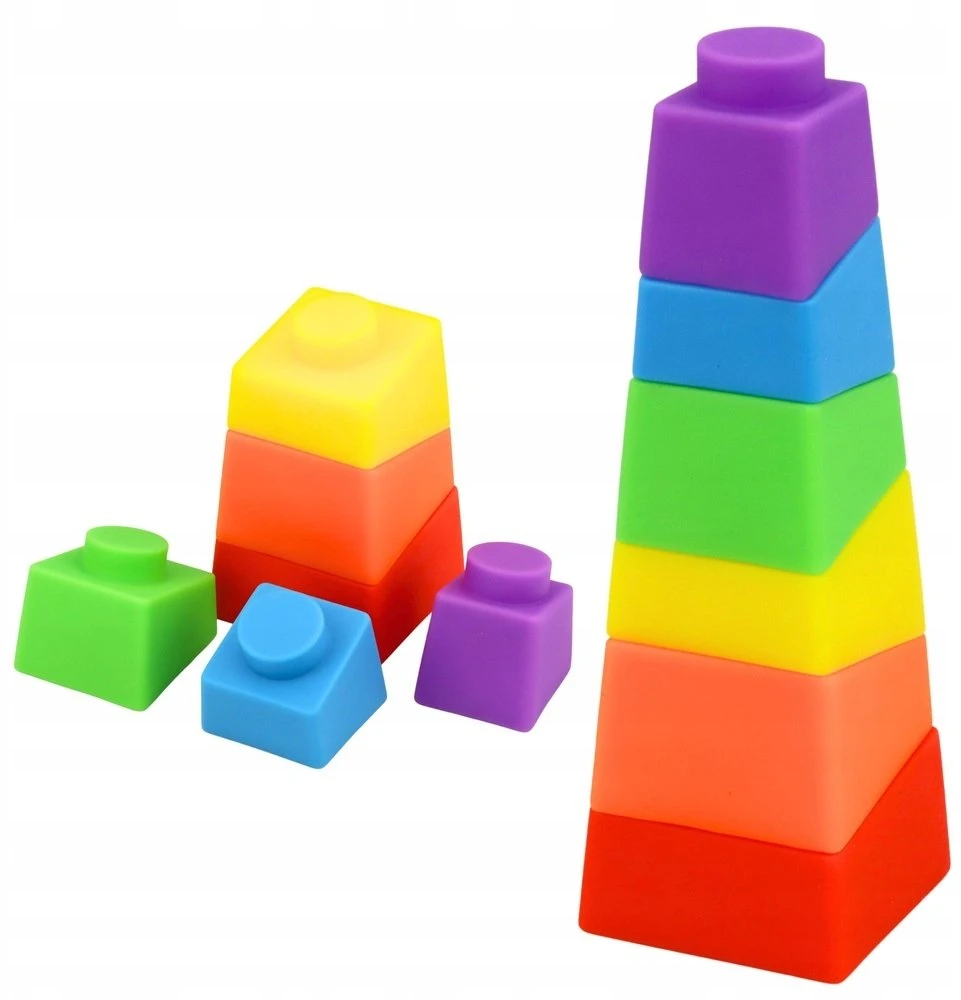 Lean Toys Guminės kaladėlės spalvotos 11 vnt.