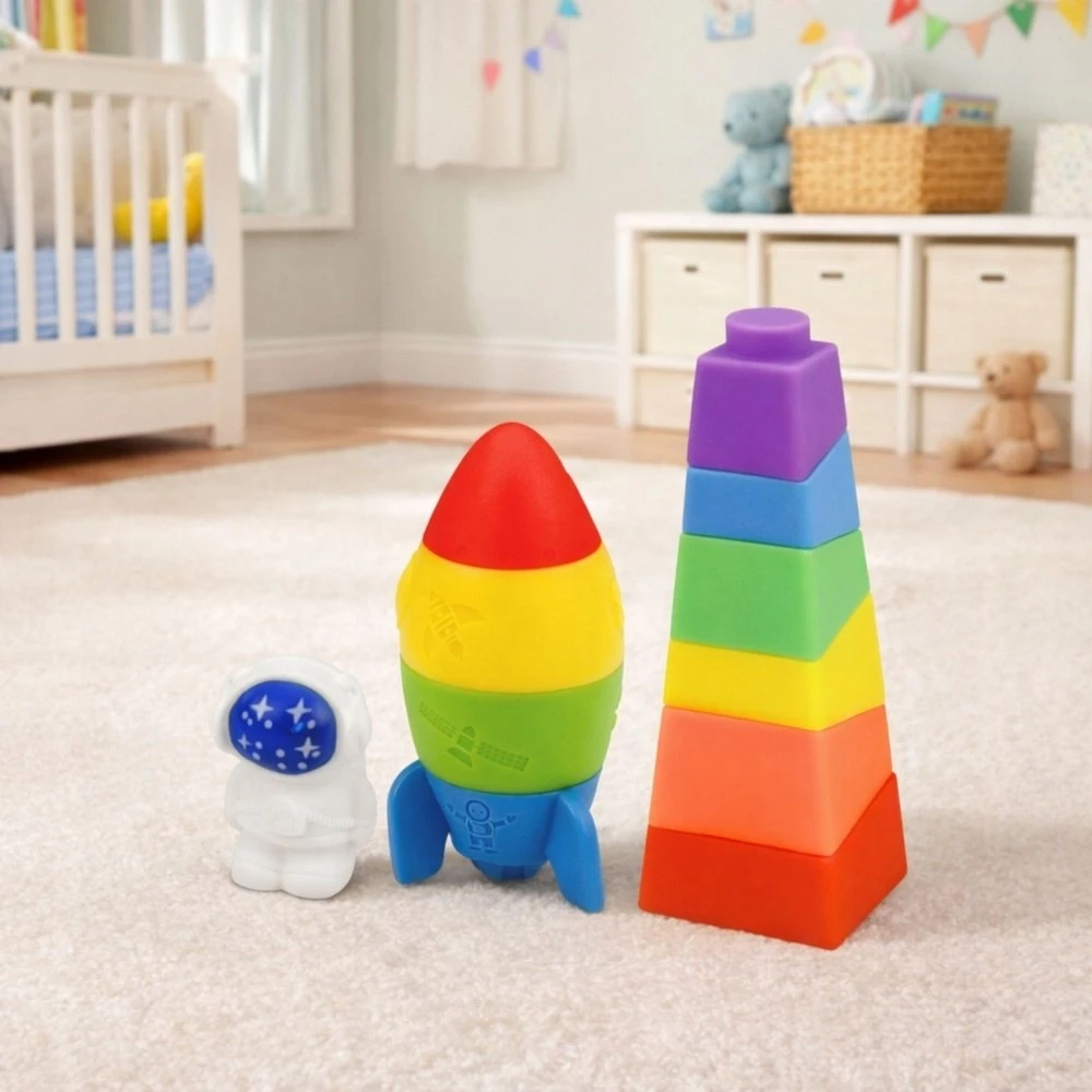 Lean Toys Guminės kaladėlės spalvotos 11 vnt.
