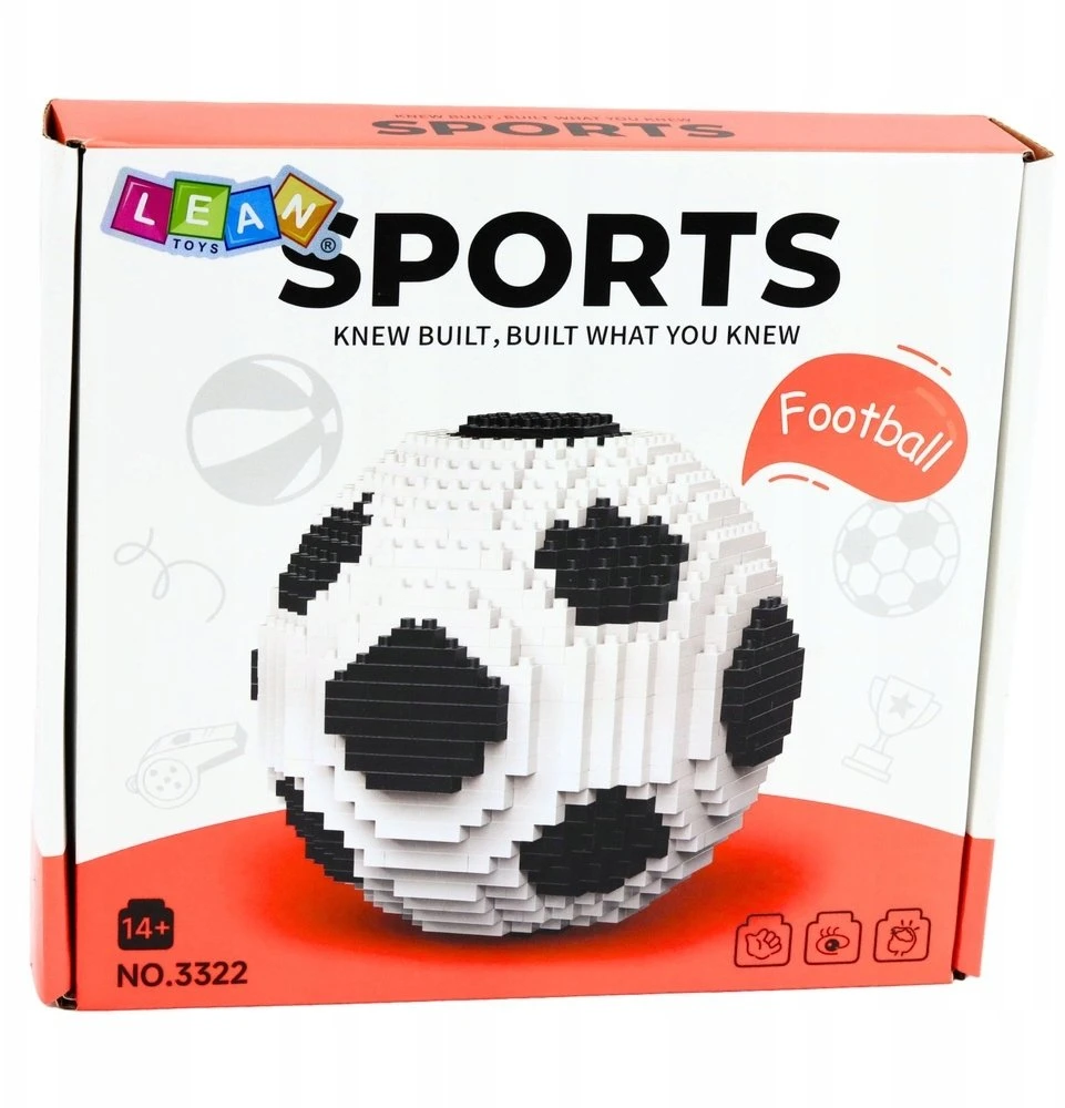 Lean Toys 3D statybiniai blokeliai (futbolo kamuolys) 864 vnt.
