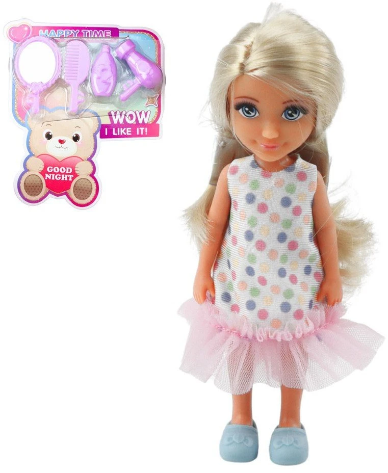 Lean Toys Lėlė Anlily su lova ir tualetiniu staliuku