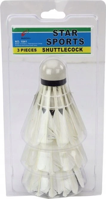 Lean Toys Badmintono skrajukai Shuttlecocks, 3 vnt, balti