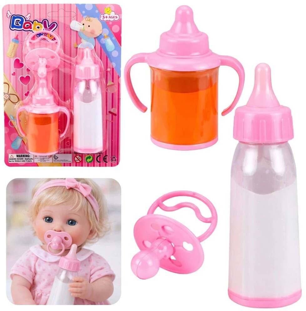 Lean Toys Lėlių buteliukai ir čiulptukas 3 vnt.