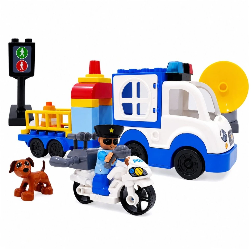 Lean Toys Policijos rinkinys (mėlyna ir balta)