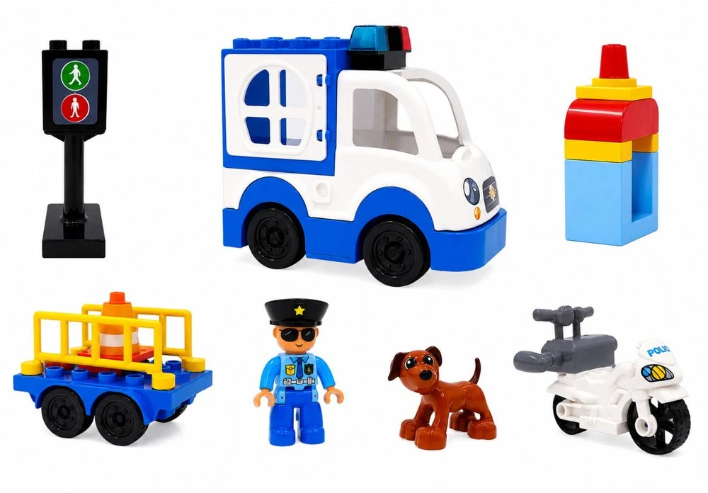 Lean Toys Policijos rinkinys (mėlyna ir balta)