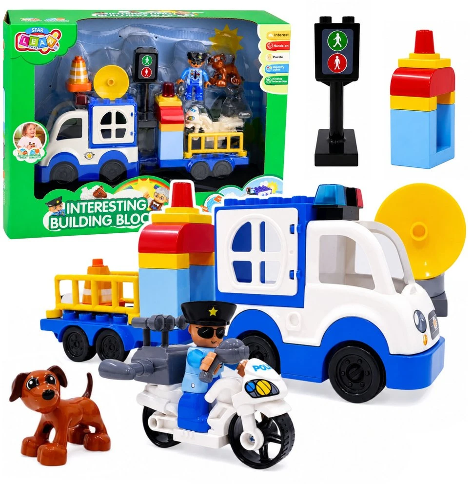 Lean Toys Policijos rinkinys (mėlyna ir balta)
