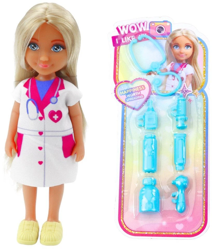 Lean Toys Gydytojo lėlė su medicinos priedais, 13 cm