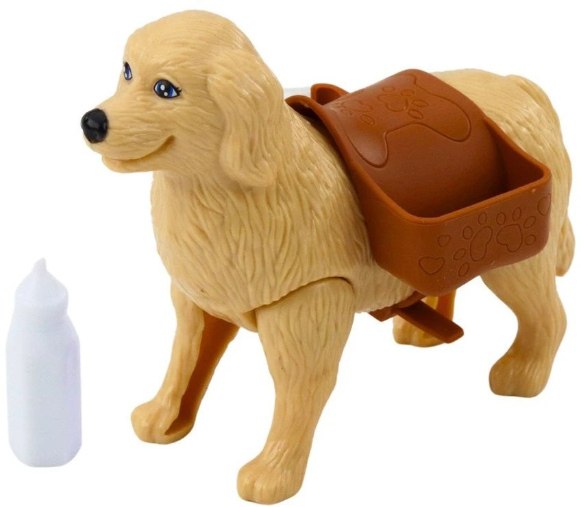 Lean Toys Lėlė su šunimi ir šuniukais, 13 cm
