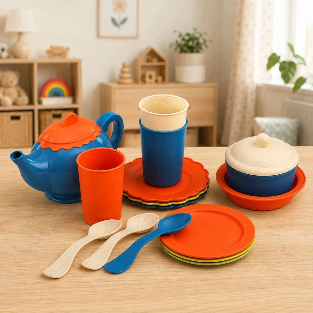 Lean Toys Indų rinkinys mėlynas ir oranžinis 15 vnt.