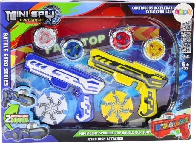 Lean Toys Mėlynas ir geltonas disko šautuvų rinkinys su šviesos efektais