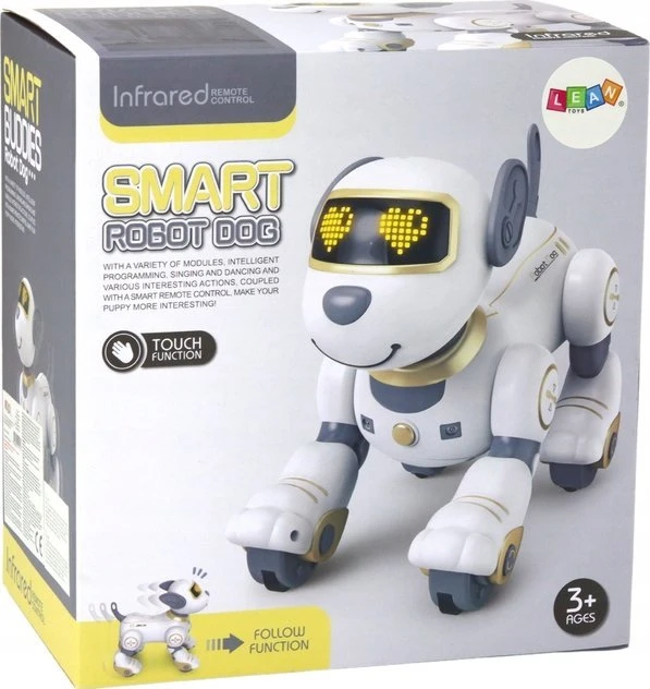 Lean Toys Nuotoliniu būdu valdomas interaktyvus robotas šuo, 23x23x14 cm