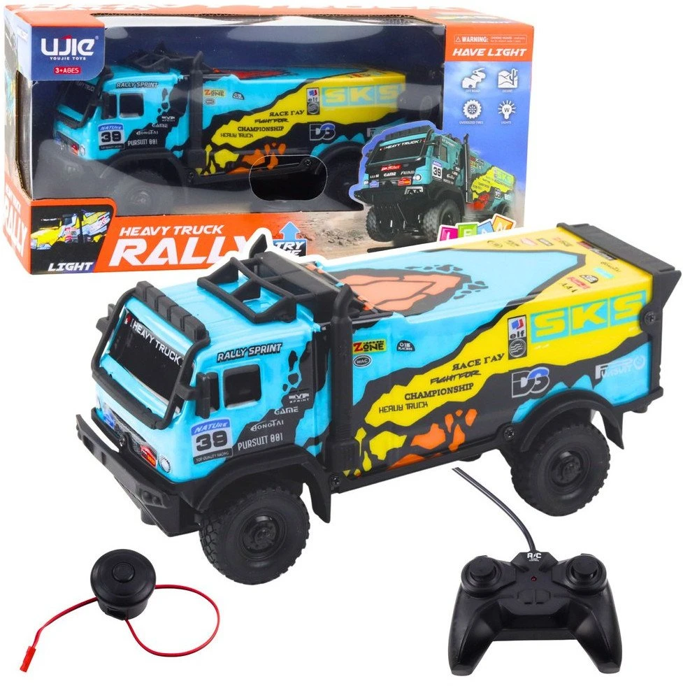 Lean Toys Nuotoliniu būdu valdomas sunkvežimis su garsu, mėlynas