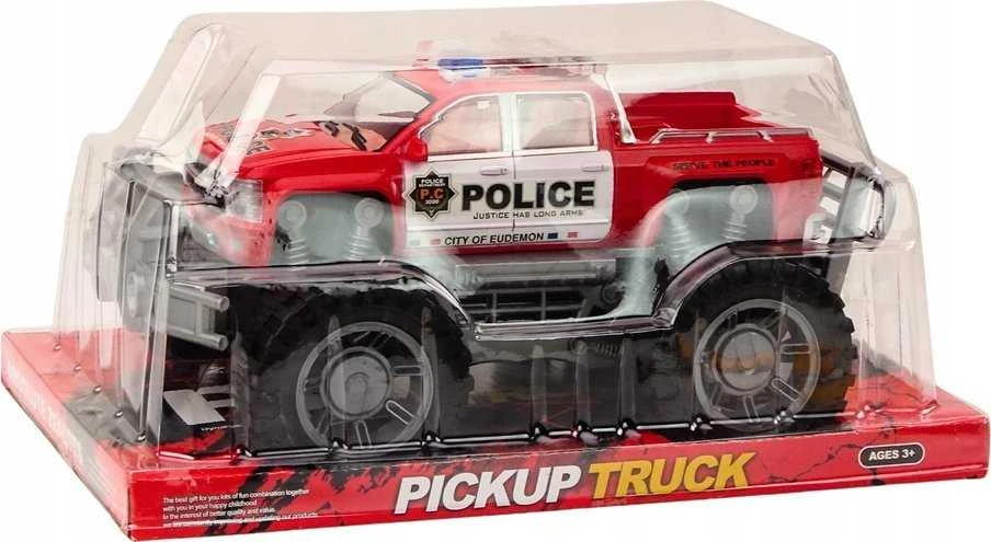 Lean Toys Raudonas visureigis policijos pikapas žaislas