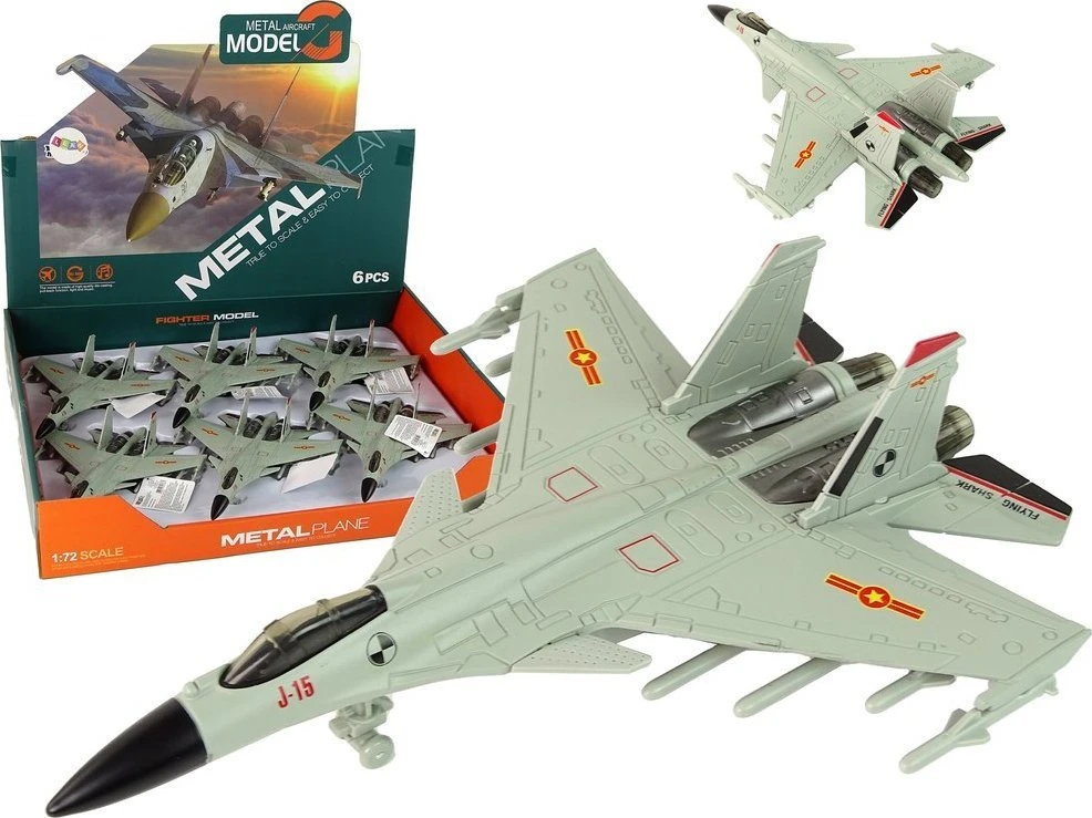 Žaislinis naikintuvas Lean Toys, pilkas, 1 vnt